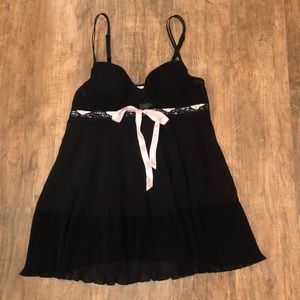 Black sheer teddy with cups